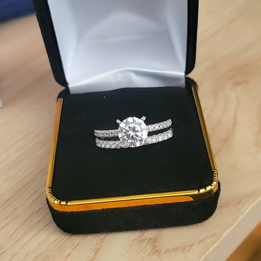 2 ct wedding ring set